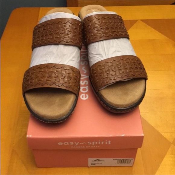 Easy Spirit Dahlia brown/tan slide sandals size 8 - Picture 1 of 7